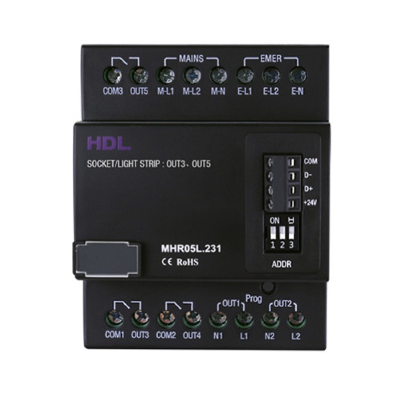 Actuador de interruptor de alta potencia de 5 canales (con función de emergencia)