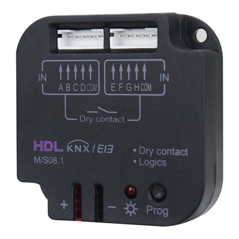 Módulo de contacto seco KNX de 8 zonas
